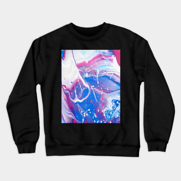 Cotton Candy Colored Acrylic Pour 2 Crewneck Sweatshirt by dnacademic